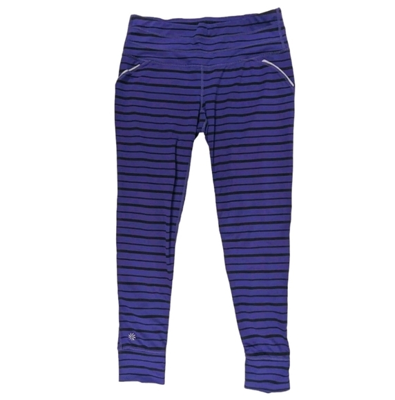 Athleta Relay Purple Stripe Tight/Legging Sz M EUC - Picture 3 of 14